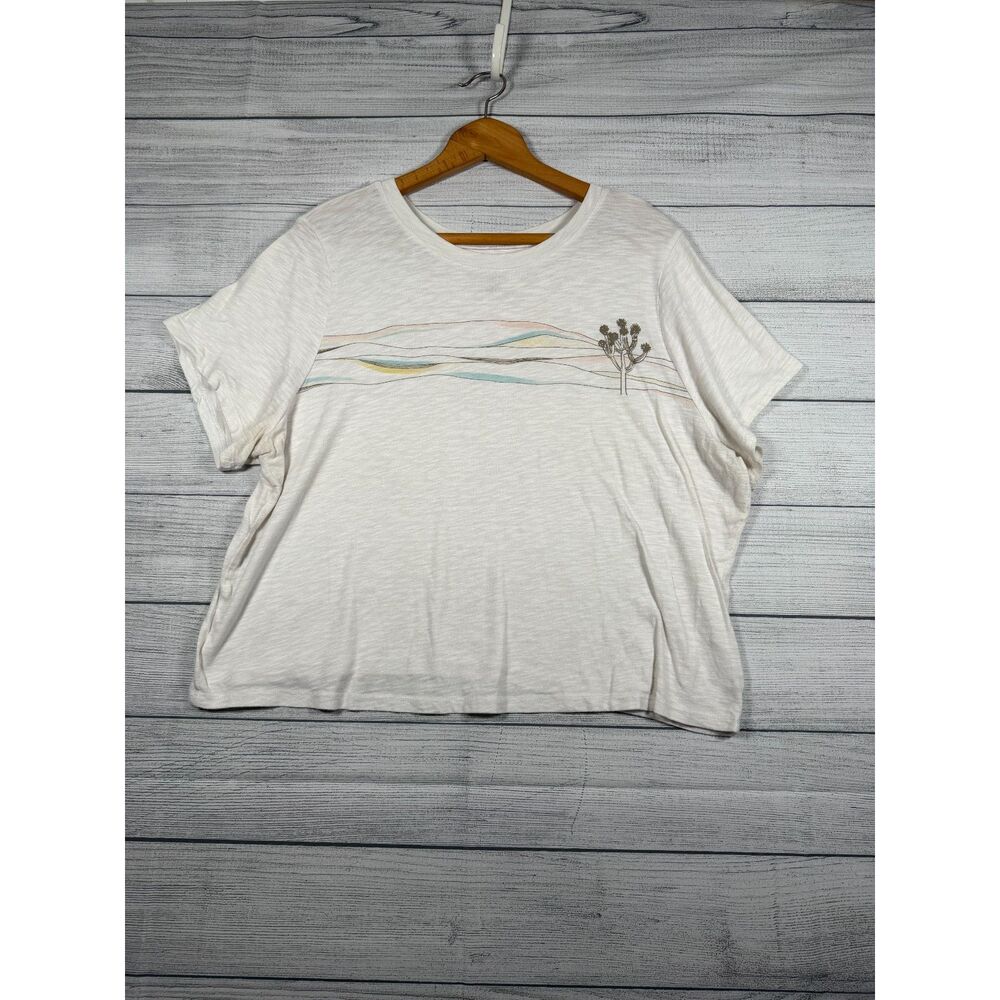 Torrid Super Soft Slub Jersey Women’s 3X White Desert Graphic Tee 4122